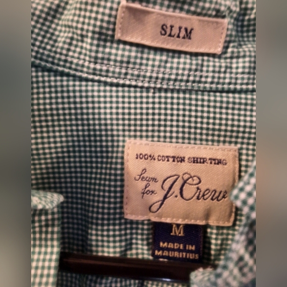 J. Crew Green Casual Button Down Shirt Med L/S - Picture 14 of 14